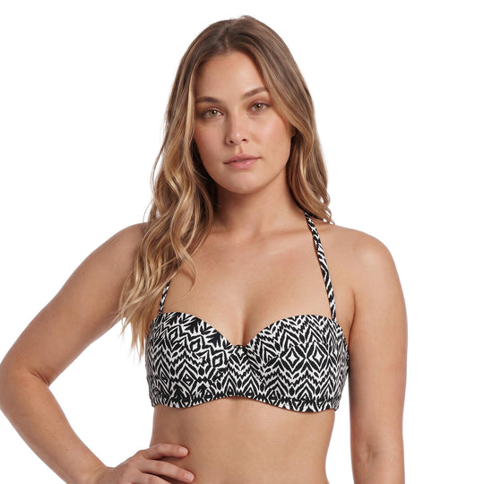 Bikini Top Balcony Negro Mujer | H2O Wear