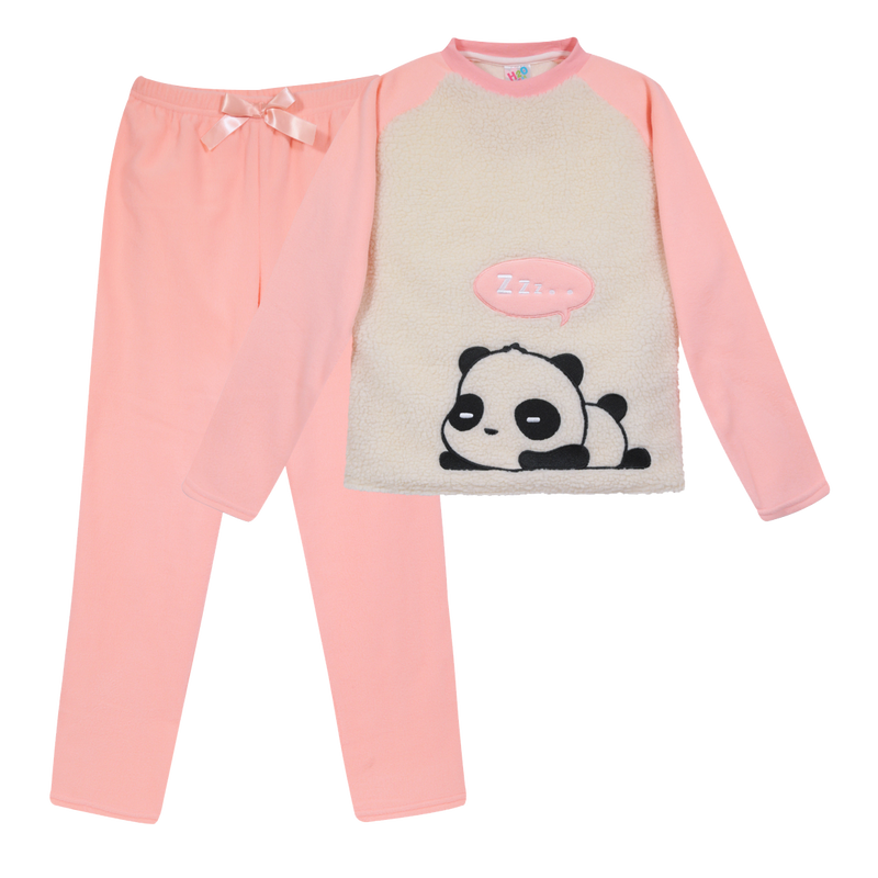 Pijama Teens Niña Sherpa Polar Bordado H2O Wear Coral