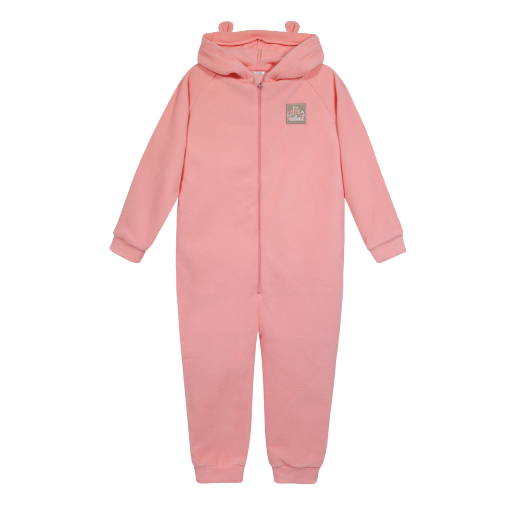 Pijama Niña Polar Reciclado c/Gorro Liso Rosa H2O Wear