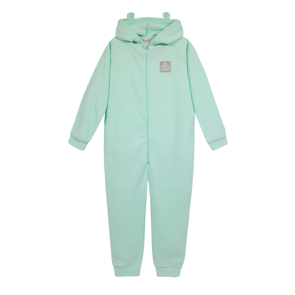 Pijama Niña Polar Reciclado c/Gorro Liso Verde H2O Wear