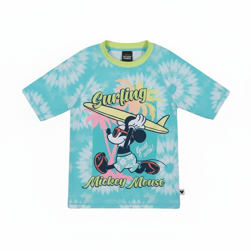 Polera Niño UV50+ Disney Mickey Celeste M/Corta
