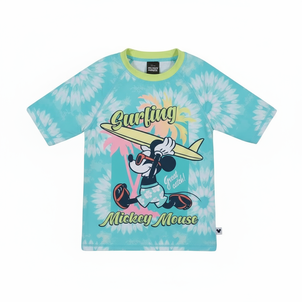 Polera Niño UV50+ Disney Mickey Celeste M/Corta