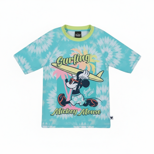 Polera Niño UV50+ Disney Mickey Celeste M/Corta