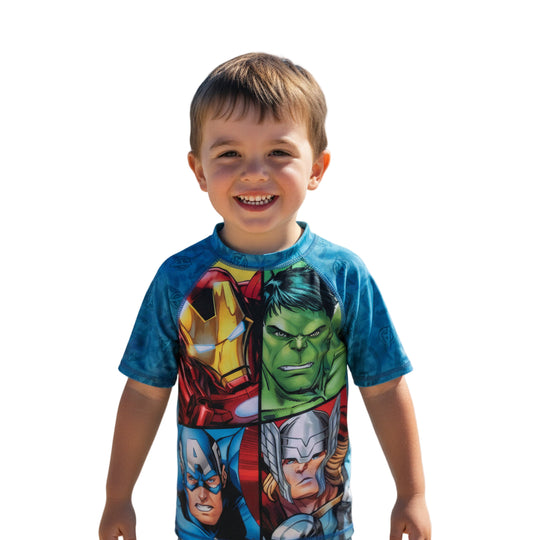 Traje de Baño Niño Polera UV50+ Avengers Marvel Disney