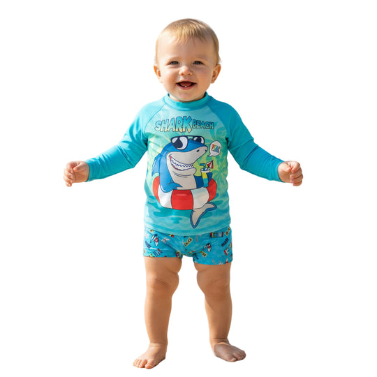 Traje Baño Bebe Niño Set UV50+ Manga Larga H2O Wear