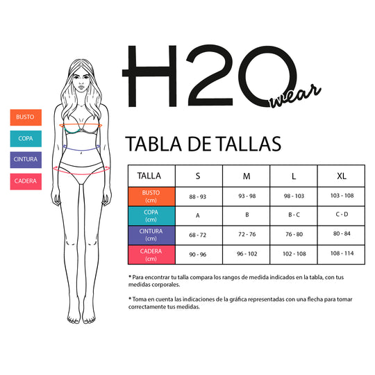 Traje de Baño Entero Mujer H2O Wear Cruzado Negro