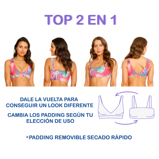 Traje de Baño Bikini Top Two Ways para Mujer Azul