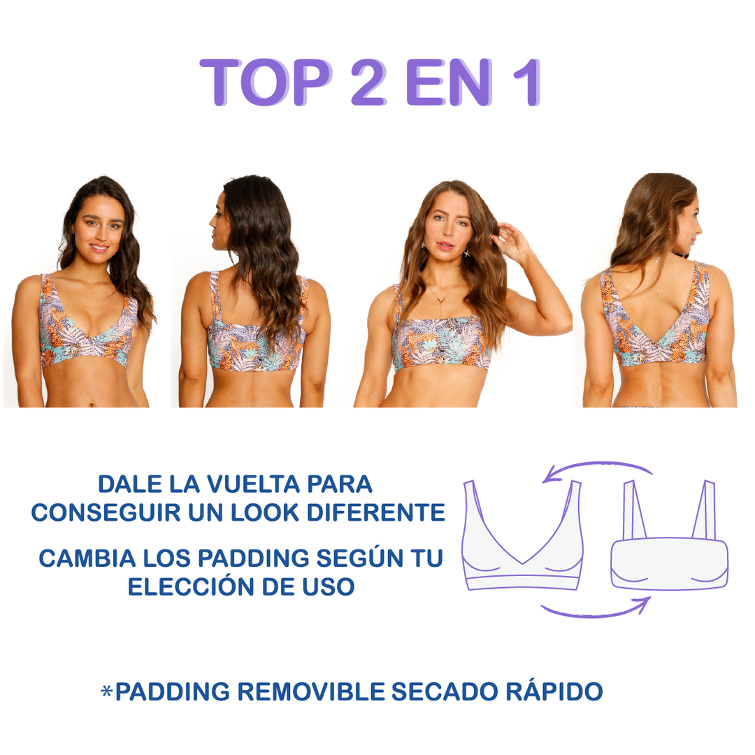 Traje de Baño Bikini Top Two Ways para Mujer Morado