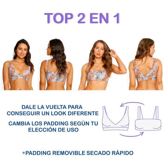 Traje de Baño Bikini Top Two Ways para Mujer Morado