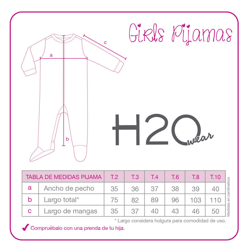 Pijama Niña Polar  Estampado H2O Wear Celeste