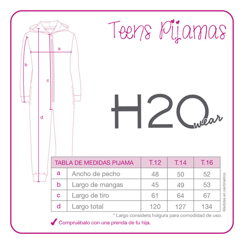 Pijama Teens Niña Polar Entero H2O Wear Gris
