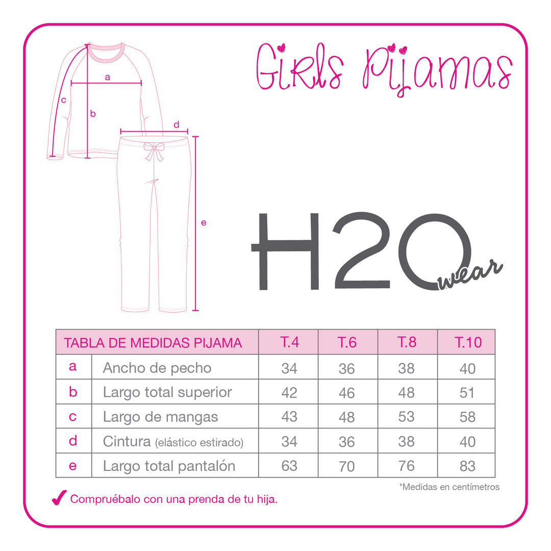 Pijama Niña Polar Sustentable H2O Wear Rosa
