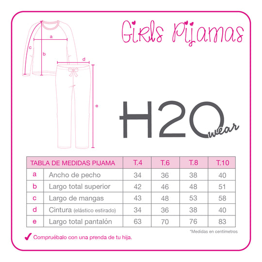 Pijama Niña Polar Sustentable H2O Wear Rosa