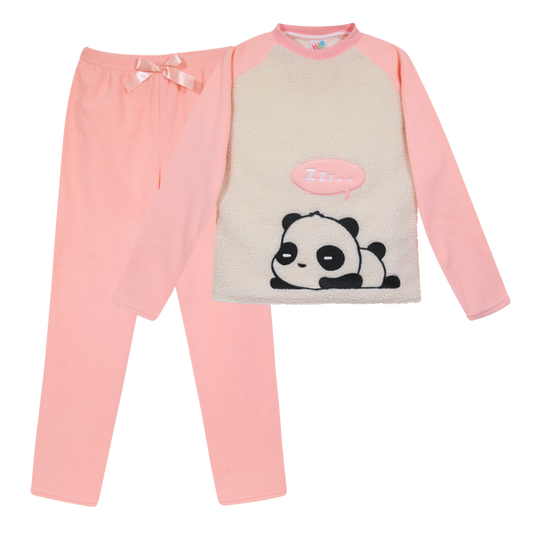 Pijama Teens Niña Sherpa Polar Bordado H2O Wear Coral