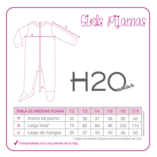 Pijama Niña Polar Estampado H2O Wear Gris