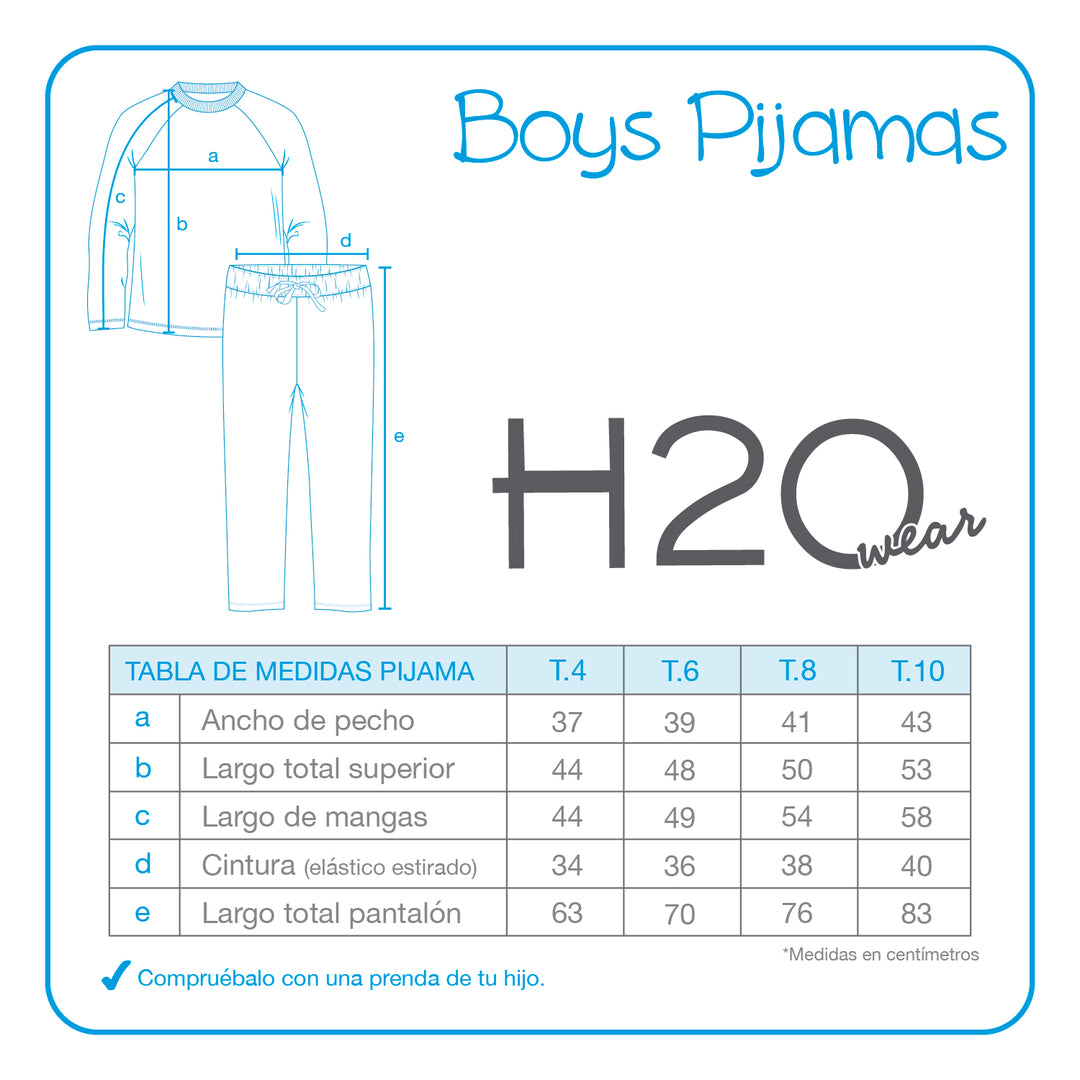 Pijama Niño Polar H2O Wear Gris