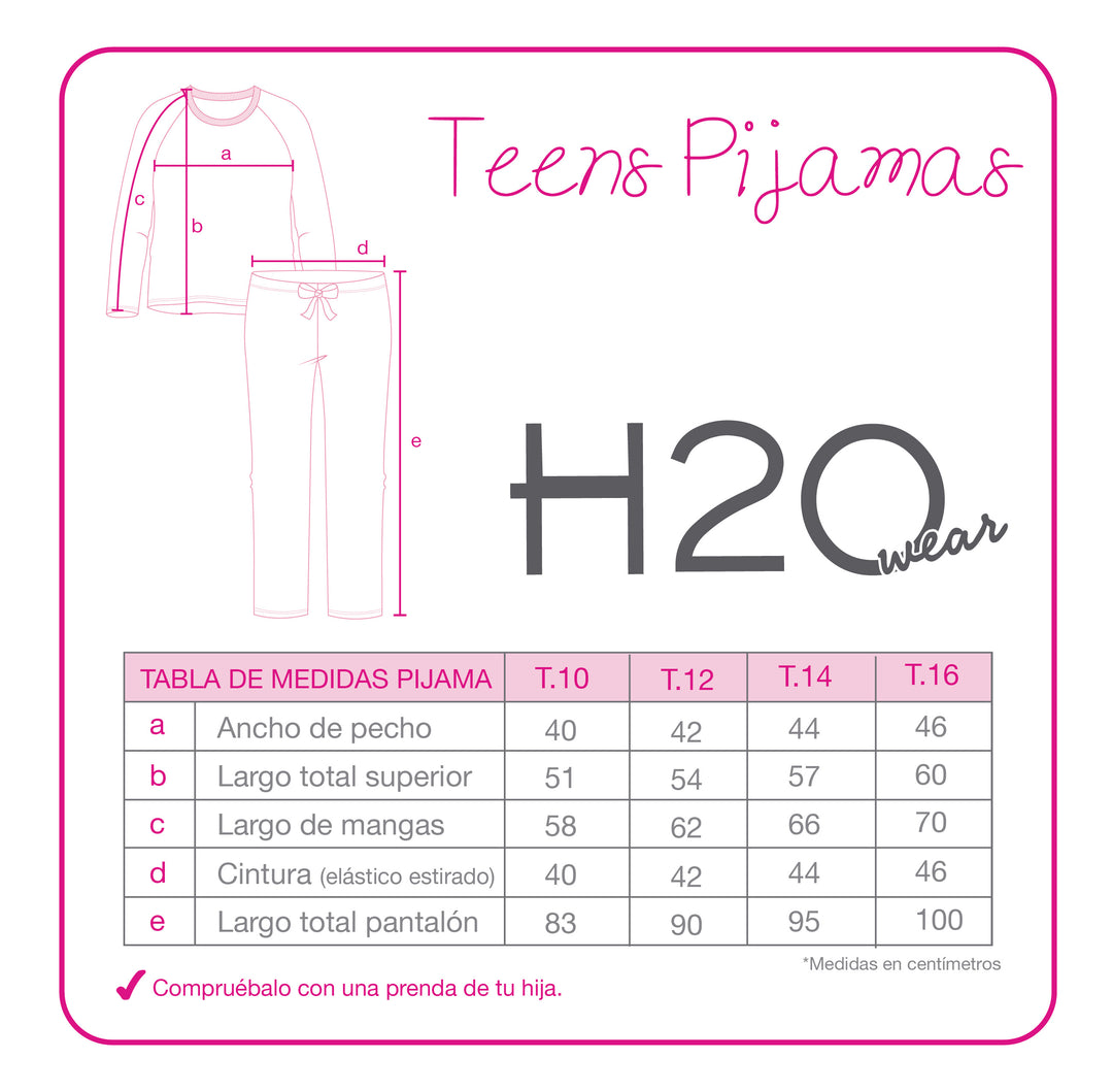 Pijama Teens Niña Sherpa Polar Bordado H2O Wear Coral