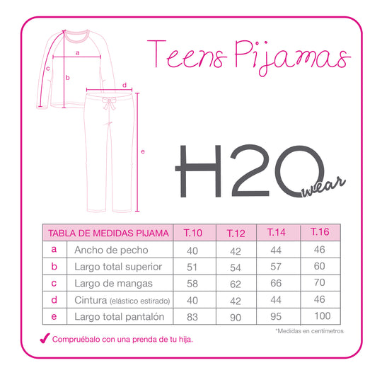 Pijama Teens Niña Sherpa Polar Bordado H2O Wear Coral