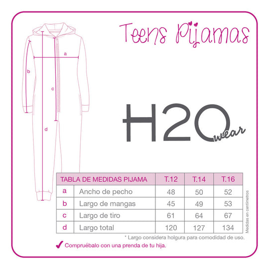 Pijama Teens Niña Polar Entero H2O Wear Celeste