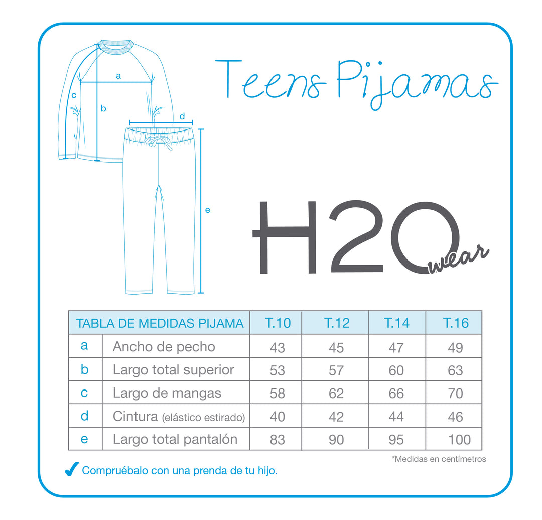 Pijama Teens Niño Polar Estampado H2O Wear Azul