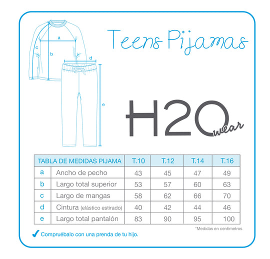 Pijama Teens Niño Polar Estampado H2O Wear Azul