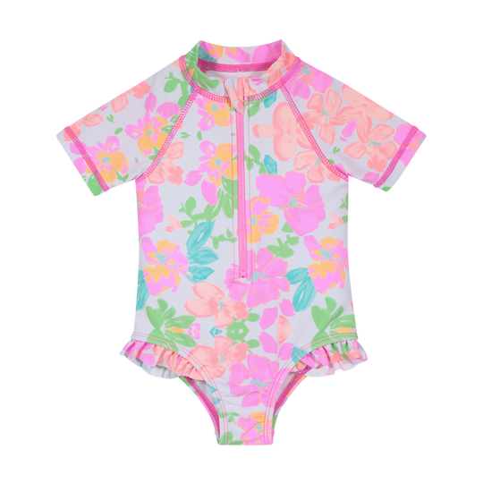 Traje de Baño Bebe Niña UV30 Manga Corta H2O Wear Blanco