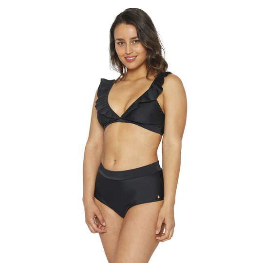 Traje de Baño Bikini Mujer H2O Wear Vuelo Calzon Alto Negro Azabache