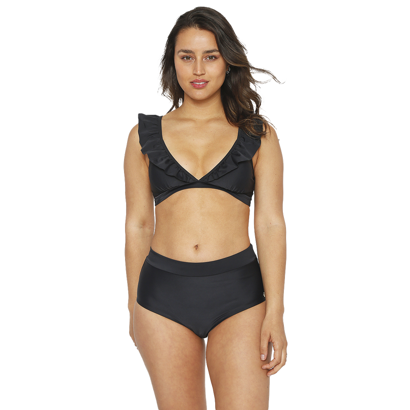 Traje de Baño Bikini Mujer H2O Wear Vuelo Calzon Alto Negro Azabache