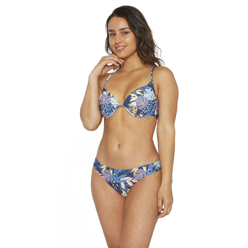 Traje de Baño Bikini Mujer H2O Wear Copa Estampado Azul Marino
