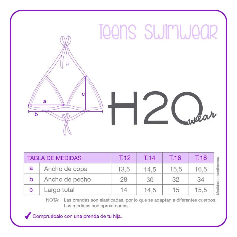 Traje de Baño Teens Niña Bikini UV30+ H2O Wear Coral