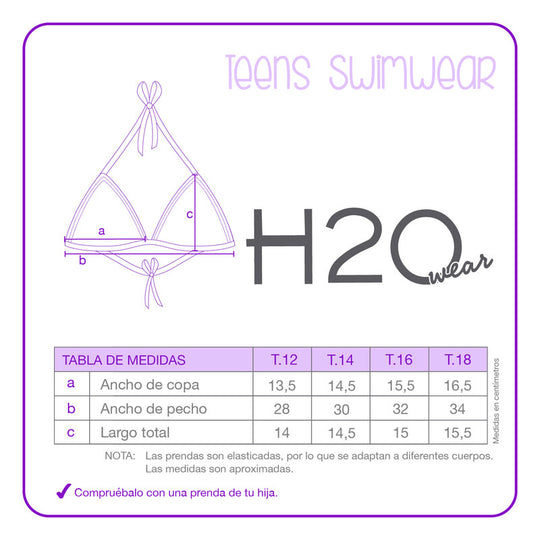 Traje de Baño Teens Niña Bikini UV30+ H2O Wear Coral