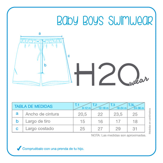 Traje de Baño Bebe Niño Short H2O Wear Azul