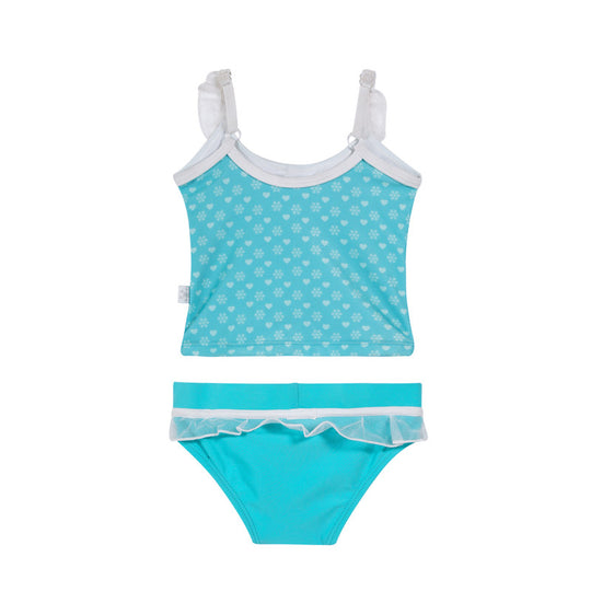 Traje de Baño Tankini para Niña Turquesa