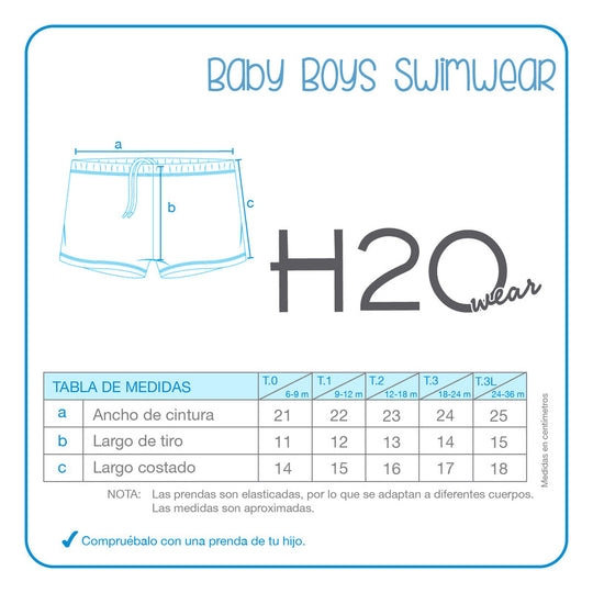 Traje de Baño Bebe Niño Short Azul H2O Wear