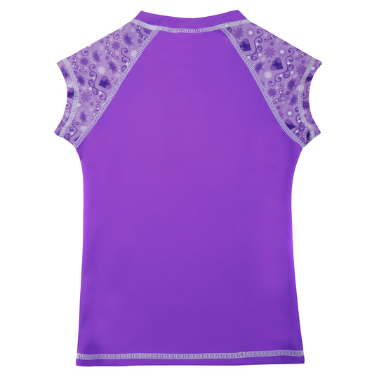 Polera Niña Manga Corta UV 50 Disney Princesas Violeta