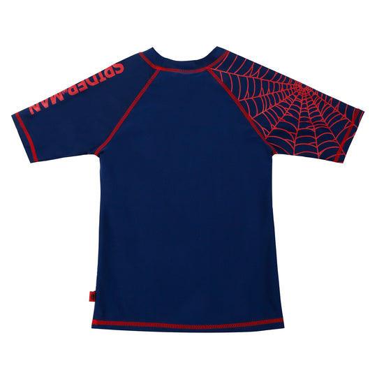 Polera Niño Manga Corta UV 50 Disney Spiderman Turquesa