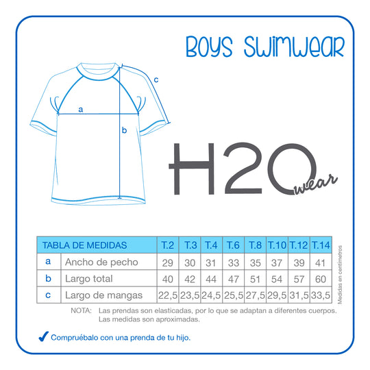 Polera Niño Manga Corta UV 50 Disney Spiderman Turquesa