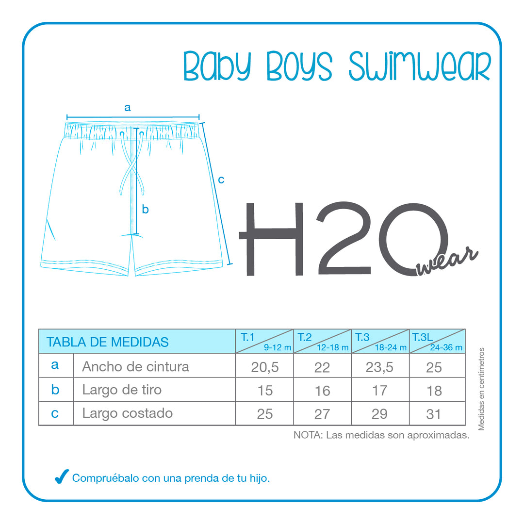 Traje de Baño Bebe Niño Short Gris H2O Wear