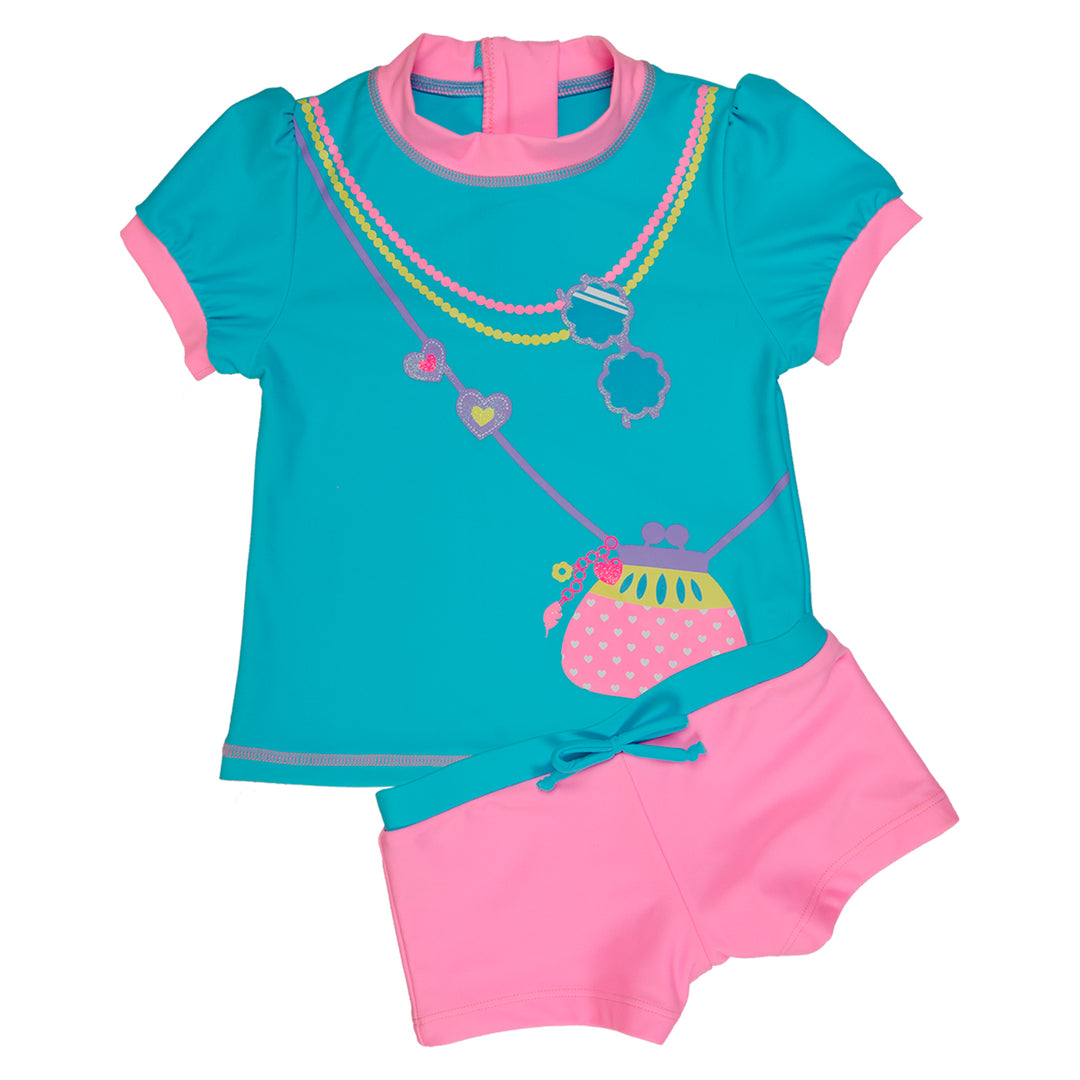 Traje de Baño Bebe Niña Set UV 50 H2O Wear Turquesa