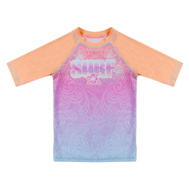 Polera Niña Manga Corta UV50 Coral H2O Wear