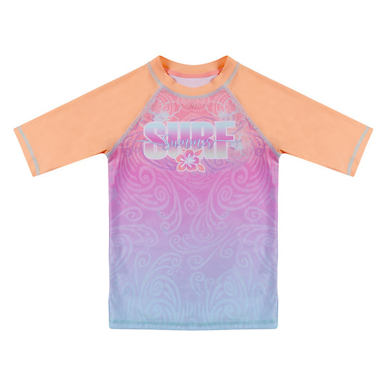 Polera Niña Manga Corta UV50 Coral H2O Wear