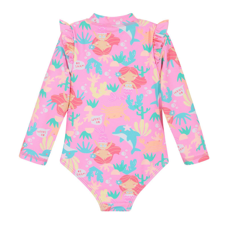 Traje de Baño Bebe Niña Entero UV50+ H2O Wear Rosado M/Larga
