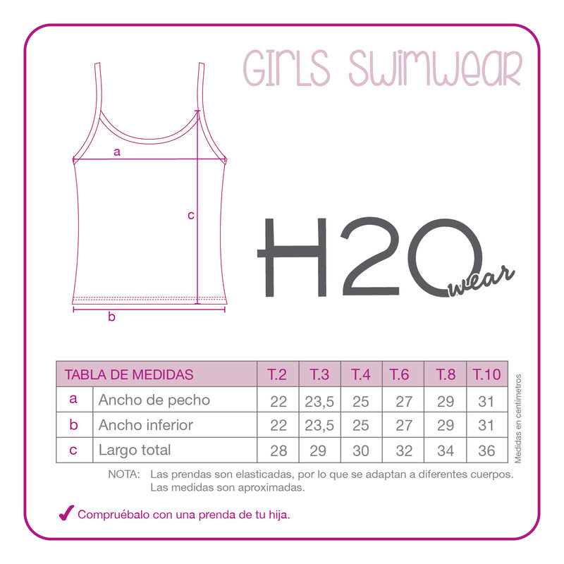Traje de Baño Tankini para Niña Rosa