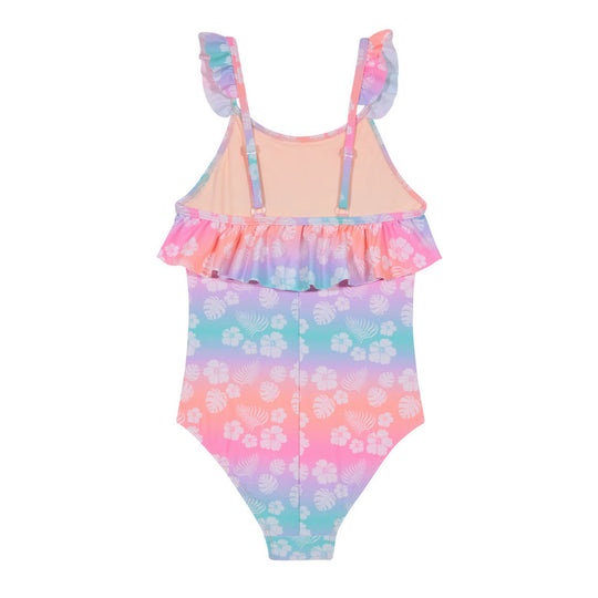 Traje de Baño Entero UV30+ Estampado para Niña Coral