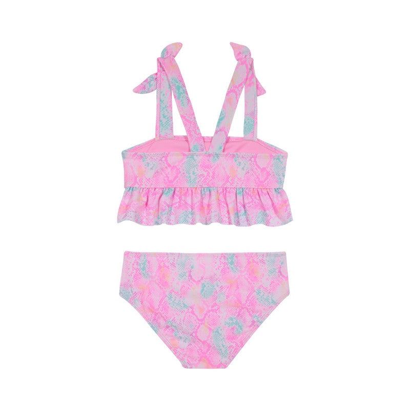 Traje de Baño Bikini UV30+ con Vuelos para Niña Rosado