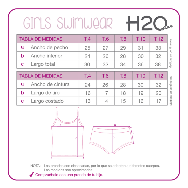 Traje de Baño Tankini UV30+ Sublimado para Niña Turquesa