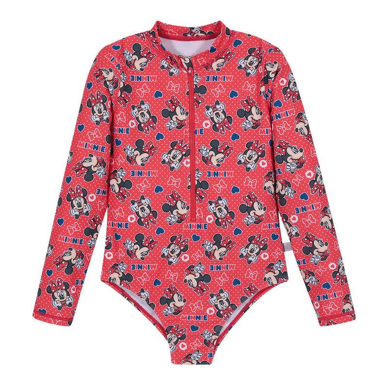 Traje de Baño Niña Entero UV50+ Disney Minnie Rojo M/Larga