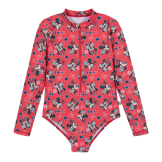 Traje de Baño Niña Entero UV50+ Disney Minnie Rojo M/Larga