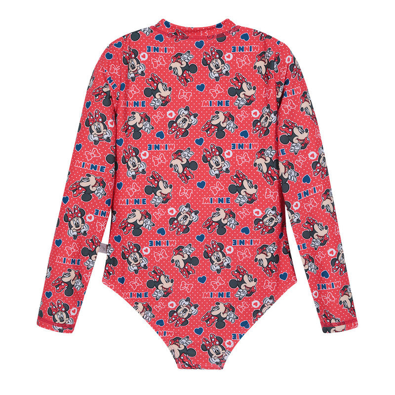 Traje de Baño Niña Entero UV50+ Disney Minnie Rojo M/Larga