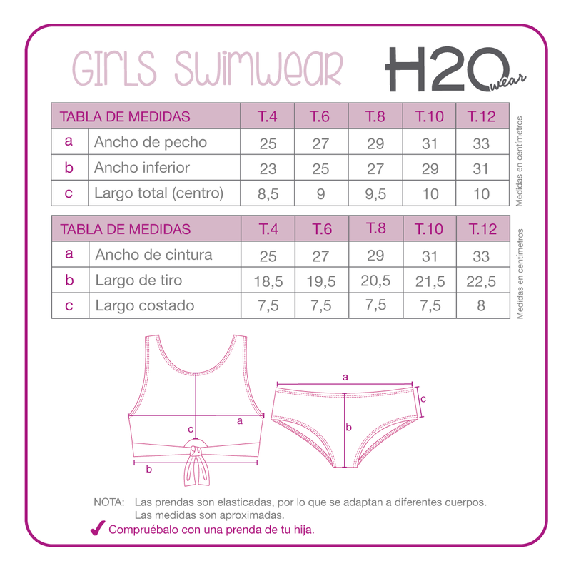 Traje de Baño Niña Bikini UV30+ Tornasol H2O Wear
